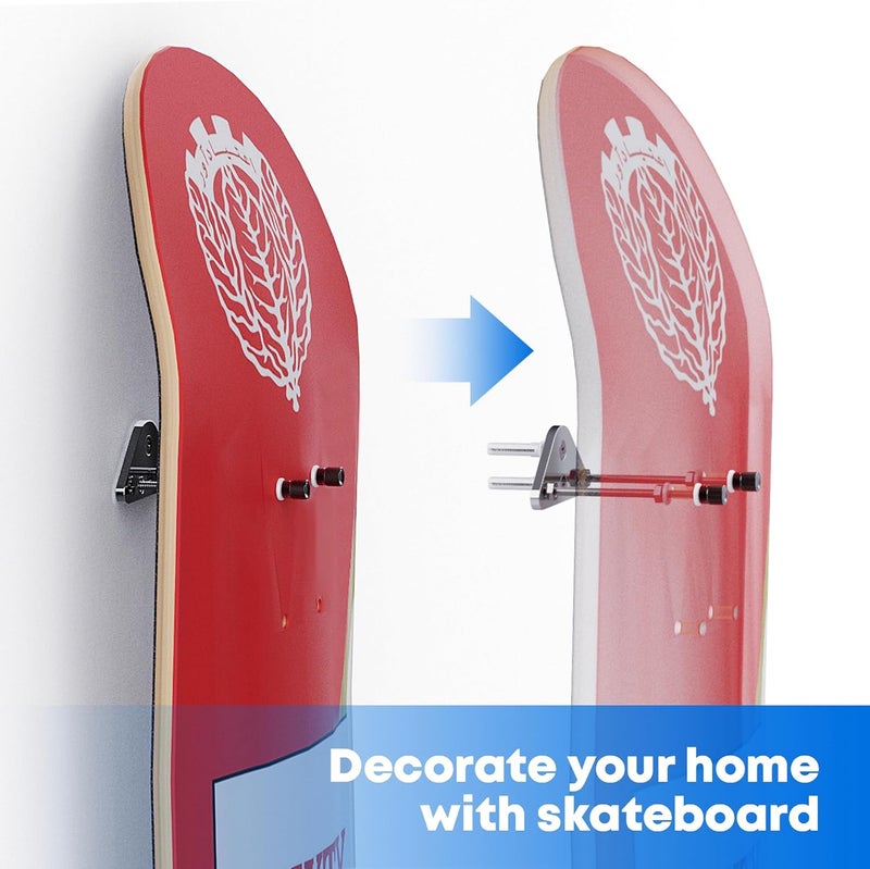 Gadgetzan 6 Pcs Skateboard Wall Mount Display,Aluminum Skate Board Hanger for Skate Deck Storage Horizontal and Decor Floats Vertically,Skateboard Holder for Wall (Triangle Type) - Image 3